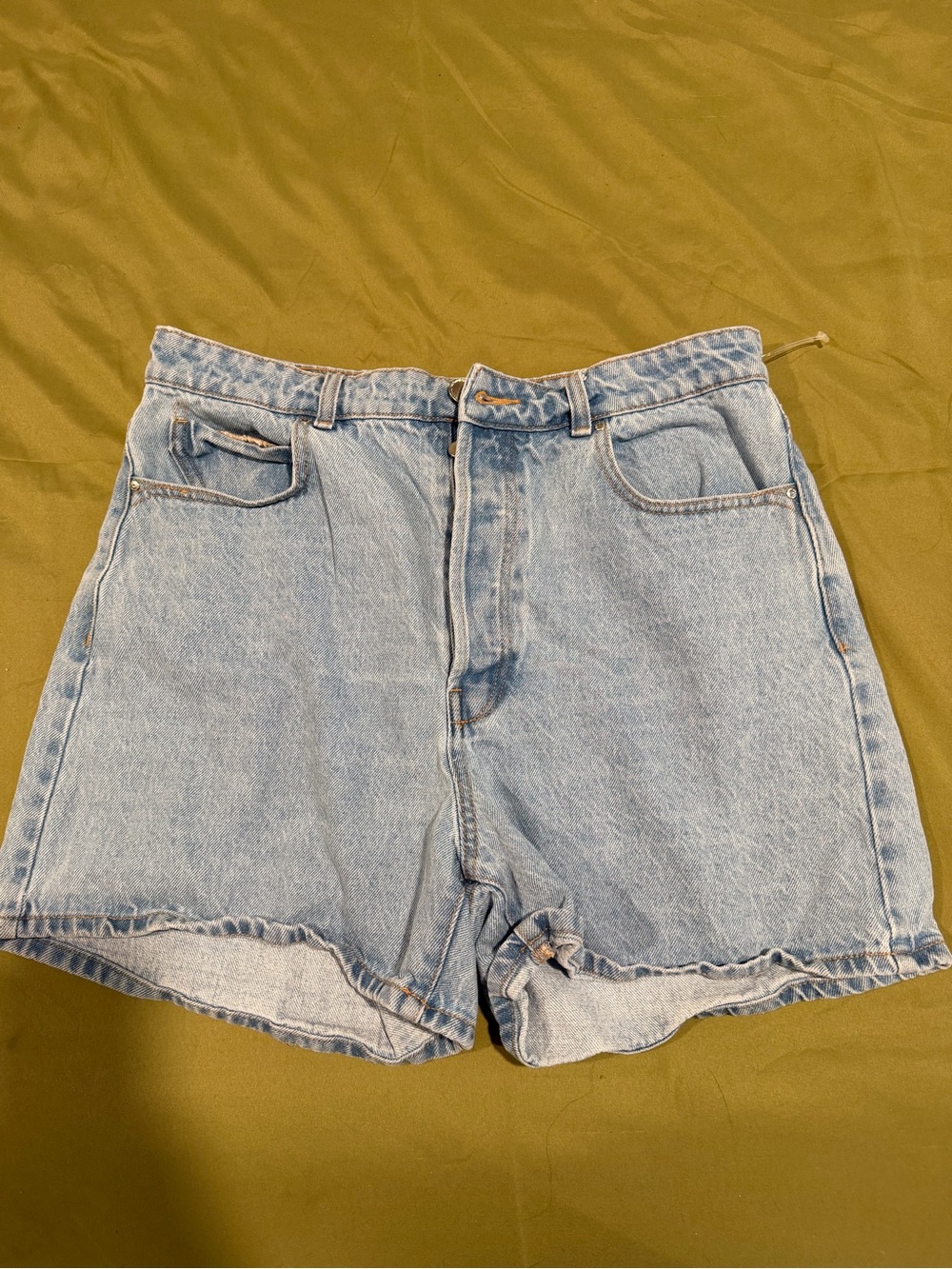Zara Light Blue High-Rise Denim Shorts